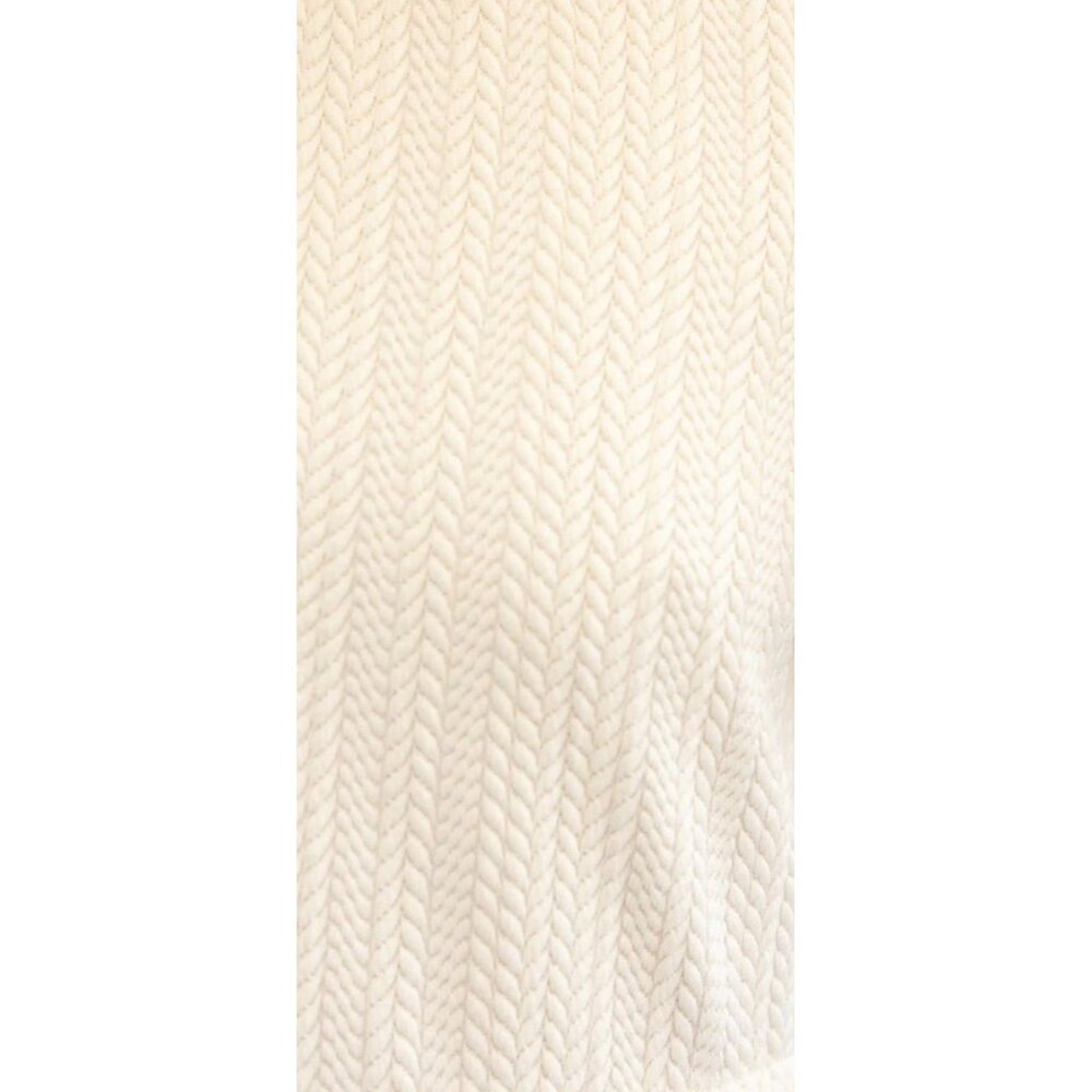 NWT Voy Womens Blue & White Two-Tone Dress W/ Knit Textured Top & Puff Sleeves~S - Picture 5 of 8